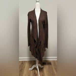 Very soft long brown cardigan
